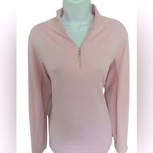 Swing Quarter Zip - L light pink, nylon spandex ,